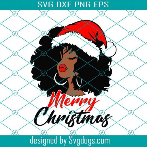 Merry Christmas Black Girl Svg, Afro Christmas Queen Png, Merry Christmas Santa Baby Svg, Merry Christmas Svg