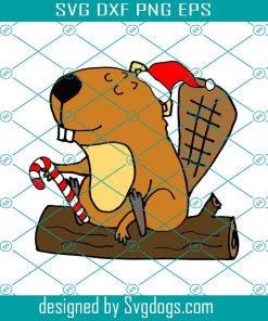 Cute Beaver Wearing Santa Hat Christmas Svg, Cute Beaver Svg, Christmas Svg
