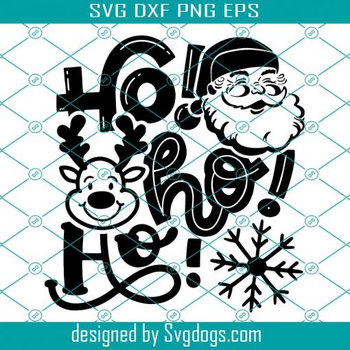 Santa Christmas Rudolph Svg, Ho Ho  Ho Svg, Christmas Svg