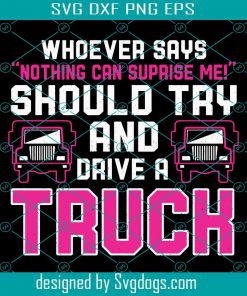 Whoever Says Nothing Can Suprise Me Should Try And Drive A Truck Svg, Freighter Trucker Trucking Freight Truck Driver Svg