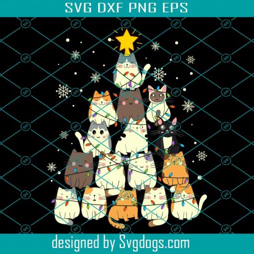 Funny Christmas Svg, Cat Svg, Christmas Tree Svg