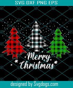Christmas Tree Svg, Buffalo Plaid Svg, Merry Christmas Svg