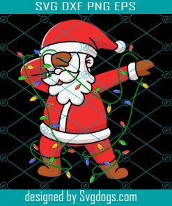 Dabbing Santa Christmas Tree Light Svg, Santa Svg, Christmas Svg