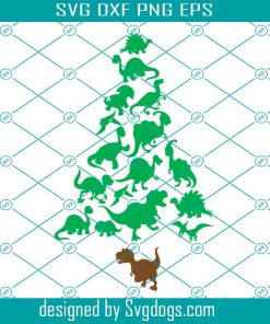 Dinosaur Christmas Tree Graphics Svg, Dinosaur Svg, Christmas Svg, Graphics Svg