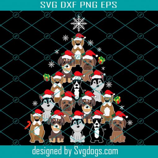 Dog Svg, Christmas Tree Svg, Funny Christmas Svg, Santa Svg