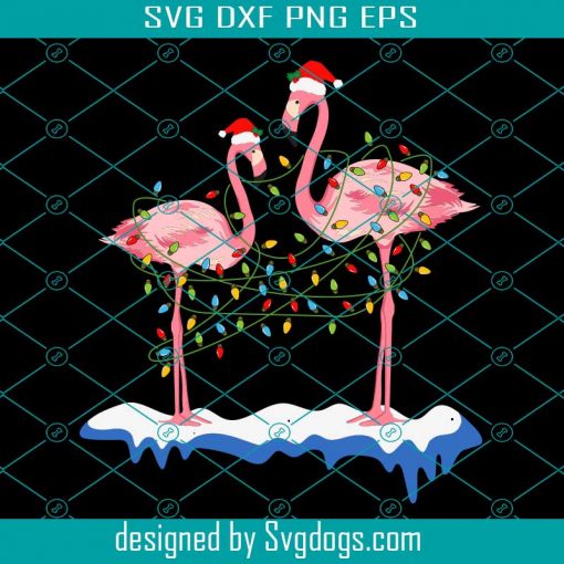 Flamingo Svg, Christmas Tree Lighs Svg, Christmas Svg