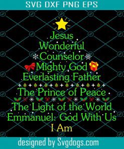 Jesus Wonderful Counselor Mighty Svg,  Christmas Svg, Jesus Svg