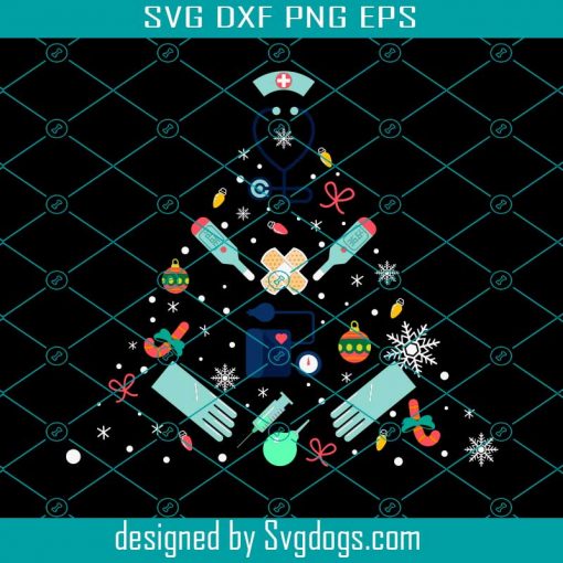 Nurse Christmas Tree Nursing Xmas Svg, Nurse Svg, Christmas Tree Svg