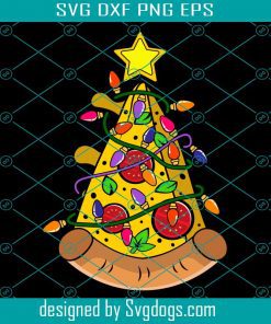 Pizza Christmas Tree Lights Svg, Pizza Svg, Christmas Svg