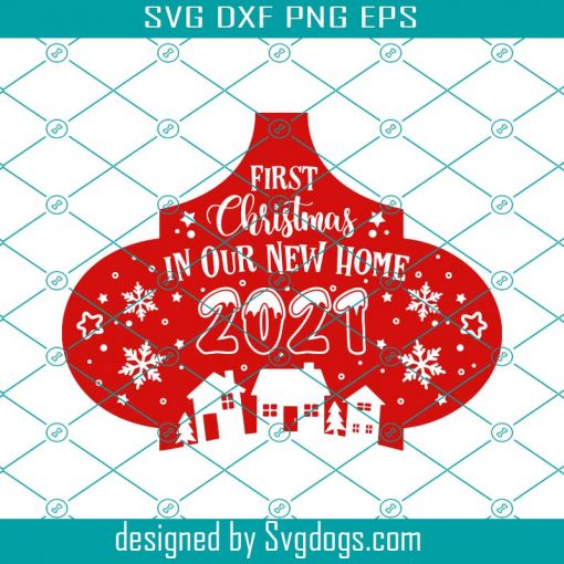 Tile Ornament Svg 2021, First Christmas New Home Svg, Arabesque Template Ornament Svg, Snowflake Svg