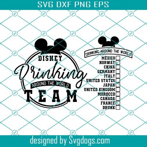 Disney Drinking Around The World Svg , Mickey Mouse Svg, Drinking Team Svg, Front And Back Svg