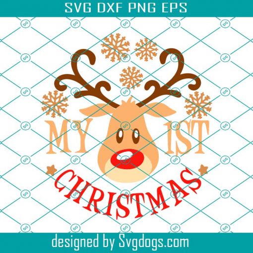 My First Christmas Matching Pajamas Cute Deer Svg,  Pajamas  Svg, Deer Svg, Christmas Svg