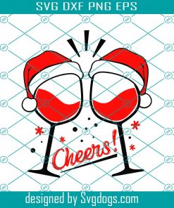 Christmas Cheers Wine glass Svg, Cheers Svg, Christmas Svg