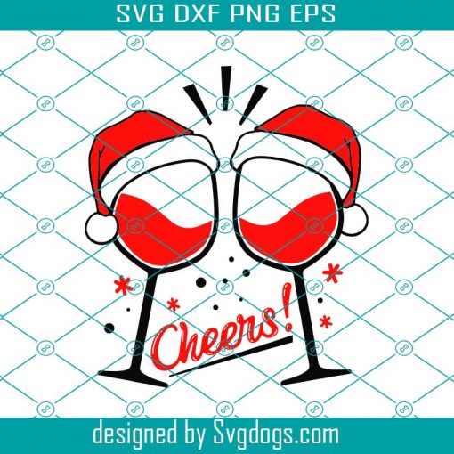 Christmas Cheers Wine glass Svg, Cheers Svg, Christmas Svg