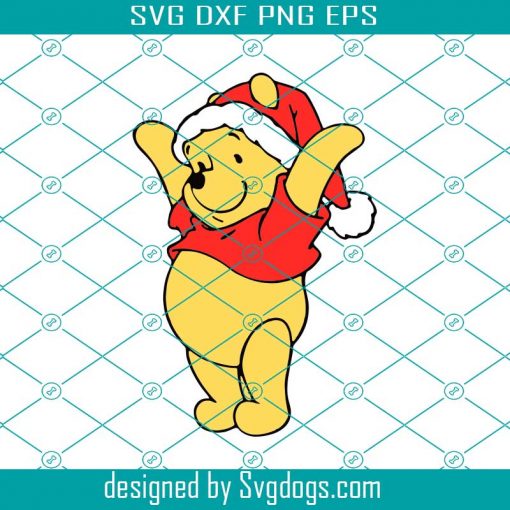 Winnie The Pooh Santa Svg, Winnie the Pooh Christmas Svg, Santa Svg