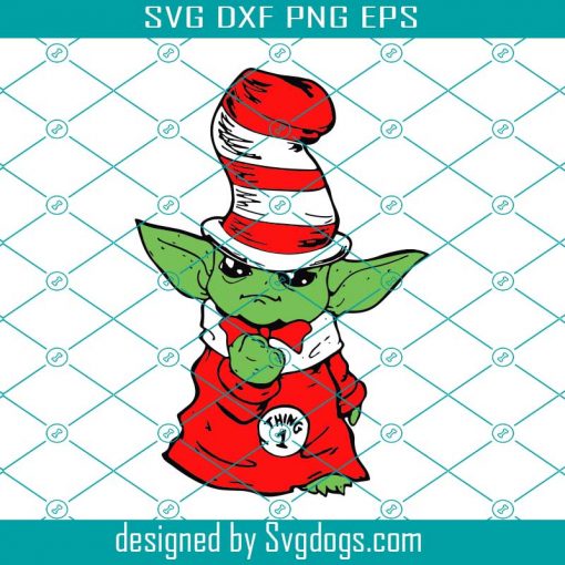 Baby Yoda Thing 1 Svg, Dr Seuss Svg, Baby Yoda Svg, Christmas Svg