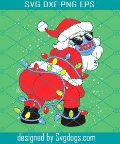 2021 Twerking Santa Claus Garland Cane Svg, Xmas Svg, Santa Svg, Elf Svg, Gnomes Svg, Christmas Svg