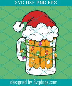 Christmas Drinking Beer Mug Santa Hat Svg, New Year Svg, Snow Svg, Christmas Svg, Beer Svg
