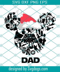 Dad Star War Characters Christmas Svg, Xmas Hat Svg, Christmas Holiday 2021 Svg, Disney Svg