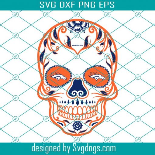 Denver Broncos Skull Svg, Skull NFL Svg, Sport NFL Svg, Skull Nfl Svg, BaseBall Svg, Football Svg, Hockey Team Svg