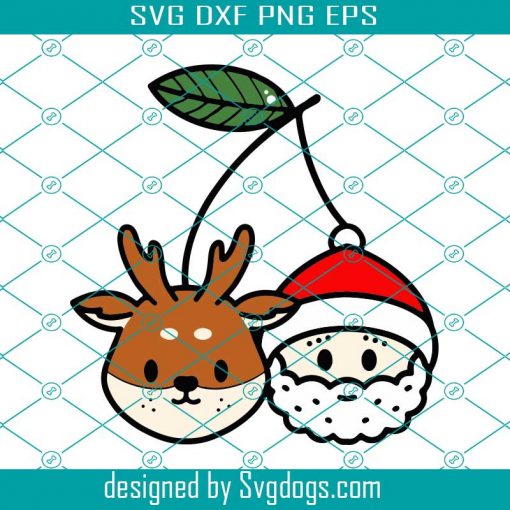 Santa And Deer Svg, Reindeer With Santa Hat Sv, Scrapbooking Svg, Cute Christmas Cookies Svg