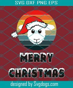 Funny Merry Christmas Svg, Funny Sheep Face White Cartoon SVG, Merry Christmas Snow Lettering Svg