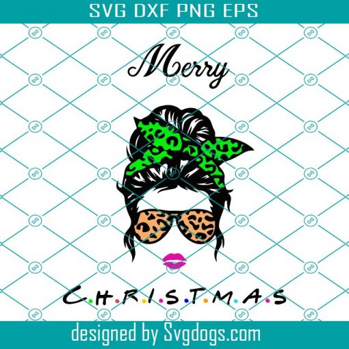 Leopard Messy Bun Christmas Diy Crafts Svg, Merry Christmas Svg, Christmas Svg