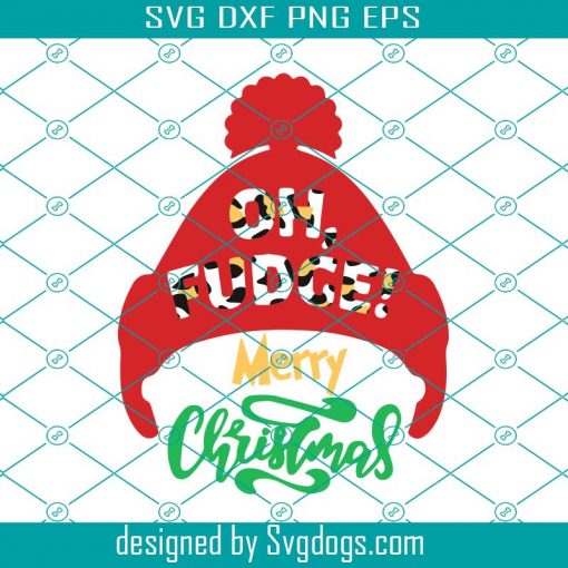 Merry Christmas Svg, Leopard Oh Fudge Choppers Beanie Diy Crafts Svg, Oh Fudge Christmas Svg