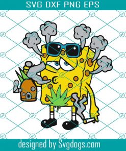 90s Cartoon Stoner Svg, SpongeBob Svg, Stoner SpongeBob Svg, Weed Svg, Smoking Svg, Hippie Svg