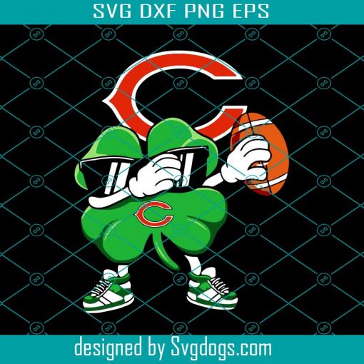 Dabbing Shamrock Football St Patricks Day Chicago Bears Svg, Sport Svg, Dabbing Shamrock Football Svg, Patricks Day Svg