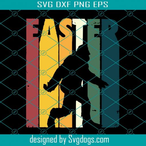 Retro Easter Bigfoot Sasquatch Svg, Easter Day Svg, Bigfoot Svg