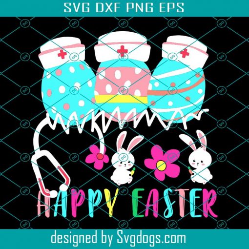 Cute Easter Eggs Nurse Hat Svg, Easter Day Svg, Stethoscope Svg, Nurse  Svg