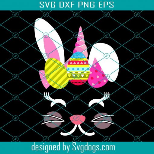 Cute Unicorn Easter Bunny Svg, Easter Day Svg, Easter Svg, Easter Svg