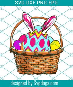 Easter Bunny Basket Eggs Svg, Easter Day Svg, Easter Basket, Easter Svg