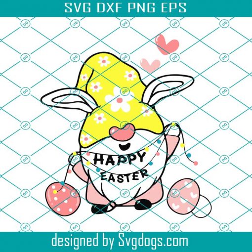 Easter Bunny Gnome With Rabbit Ears Svg, Easter Day Svg, Easter Svg