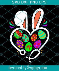 Easter Nurse Heart Bunny Svg