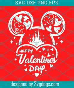 Mouse Happy Valentine’s Day Svg, Hello Valentine Svg, Love Svg, Mouse ears Svg, Heart Svg