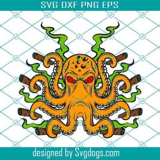 Smoking Kraken Svg, Tentacles Svg, Pirate Ship Svg, Ocean Sea Monster Svg, Octopus Tentacles Svg