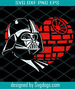 Darth Vader Heart Svg, Valentine Svg,Darth Vader Svg, Heart Svg, Red Svg