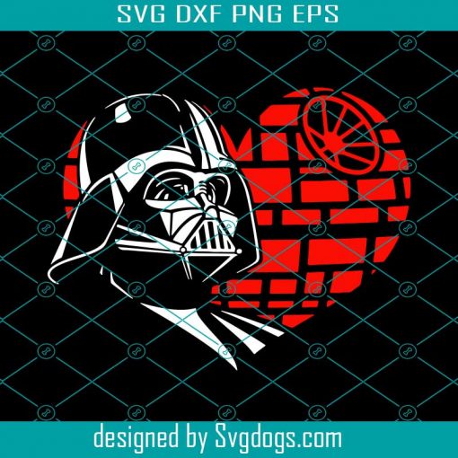 Darth Vader Heart Svg, Valentine Svg,Darth Vader Svg, Heart Svg, Red Svg