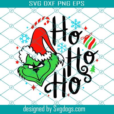 Ho Ho Ho Grinch Svg, Circle Tile Ornament Christmas Svg, Christmas ...