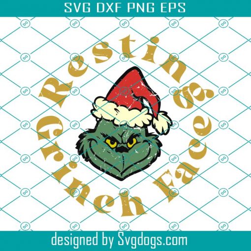 Resting Grinch Face Svg, Retro Christmas Svg , Grinch Svg