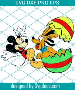 Mickey And Pluto Dog Happy Easter Day Svg, Easter Day Svg, Easter Svg, Mickey Svg, Pluto Dog Svg