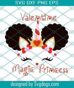 Valentine Magic Princess Svg, Valentine Svg, Afro Princess Valentine Svg