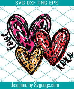 Valentines Day Hearts Svg, Valentine Svg, Heart Svg, Leopard Hearts Svg
