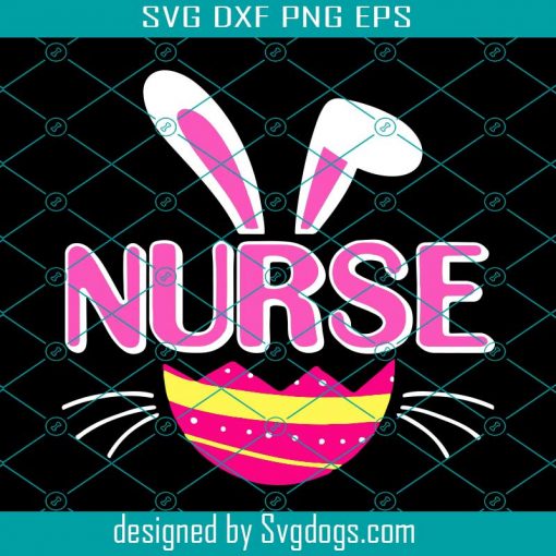 Stethoscope Nurse Tail Easter Bunny Colorful Eggs Sunday Svg, Easter Svg, Nurse Svg