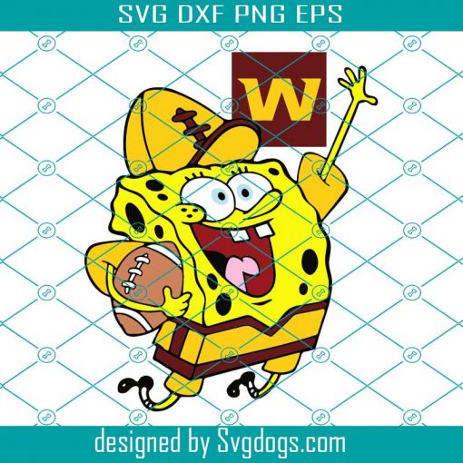 Washington Football Team Spongebob Svg, Sport Svg, Washington Svg, Washington Football Team Svg, Washington Logo Svg