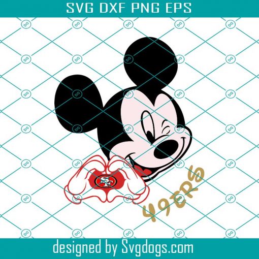 Mickey Loves 49ers Svg, Sport Svg, San Francisco 49ers Svg, Mickey Svg, Disney Svg