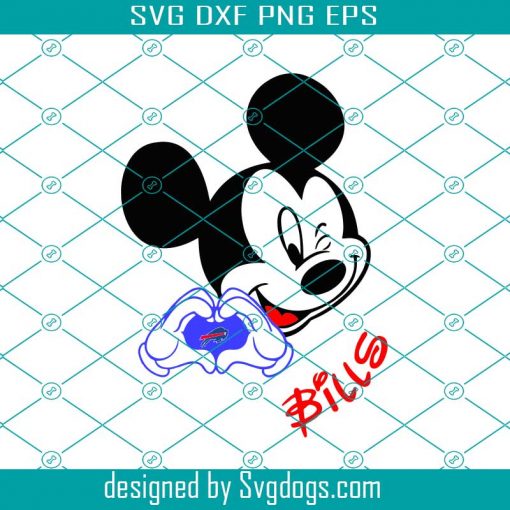 Mickey Loves Bills Svg, Sport Svg, Buffalo Bills Svg, Disney Svg