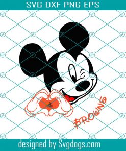 Mickey Loves Browns Svg, Sport Svg, Cleveland Browns Svg, Disney Svg